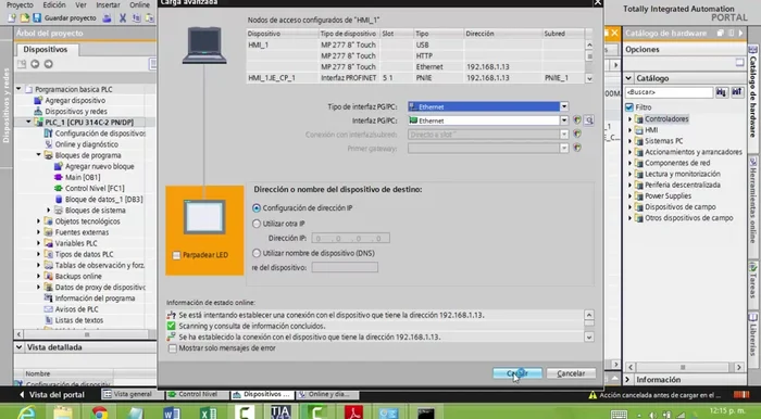 Una vez encontrada la pantalla, hacer clic en 'Cargar' y esperar a que termine la transferencia.