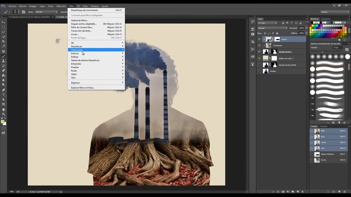 Ajustar la distancia de desenfoque (aproximadamente 25 en este ejemplo) y la dirección (vertical en este caso).