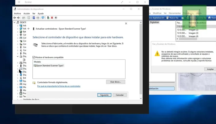 Instalar el controlador seleccionado. Reiniciar la impresora y el equipo.