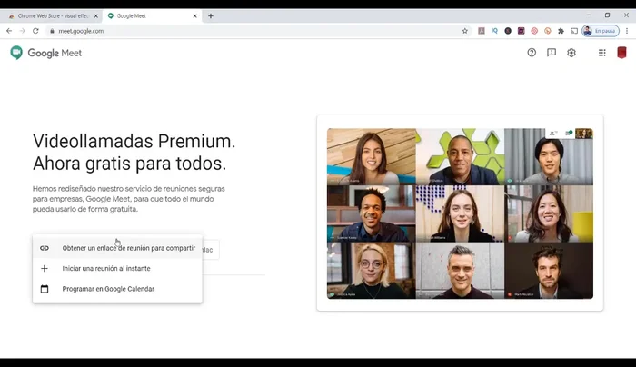 Iniciar una reunión en Google Meet