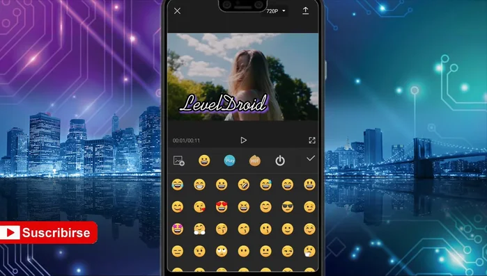 Utilizar stickers de diversas temáticas (emojis, juegos, neón, comida, amor, viajes, etc.).