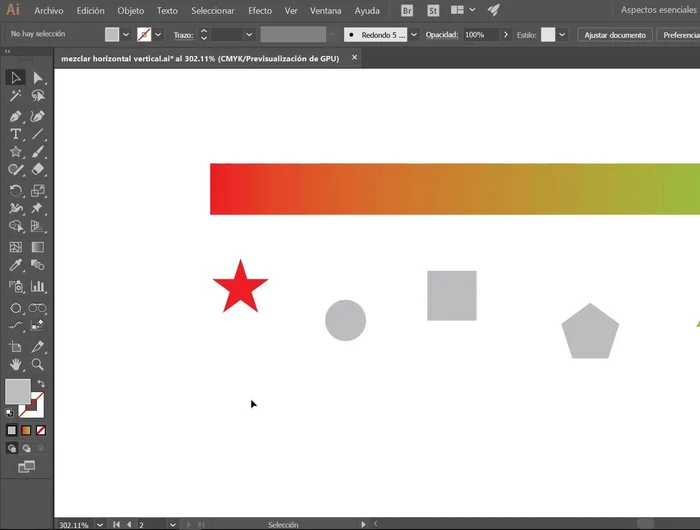Seleccionar los objetos a los que se les aplicará la fusión de colores.