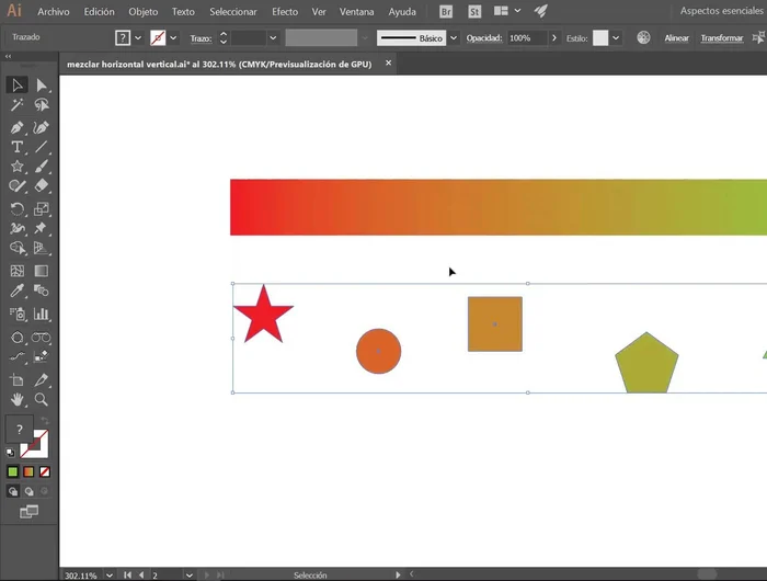 Ir al menú Edición > Editar colores > Fusión horizontal.
