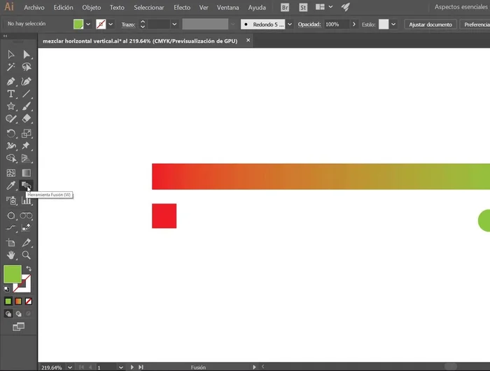 Activar la herramienta Fusión.