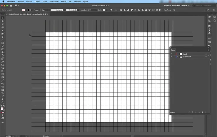 Selecciona ambas líneas base (horizontal y vertical), ve a "Objeto > Expandir apariencia".
