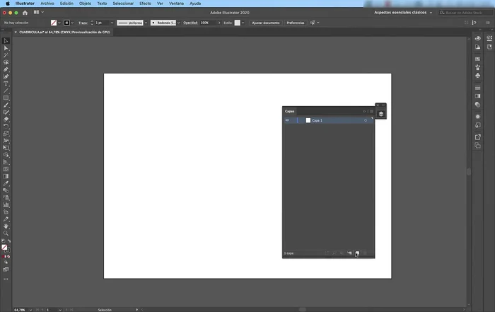 Crea una capa nueva llamada "Cuadrícula"