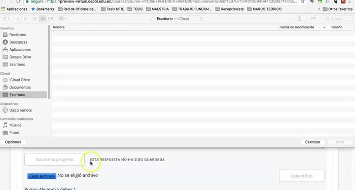 Subir el archivo a la plataforma.