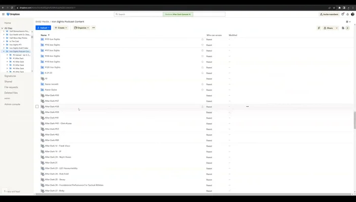 Espera a que Dropbox complete el proceso de restauración. Recibirás una notificación cuando finalice.