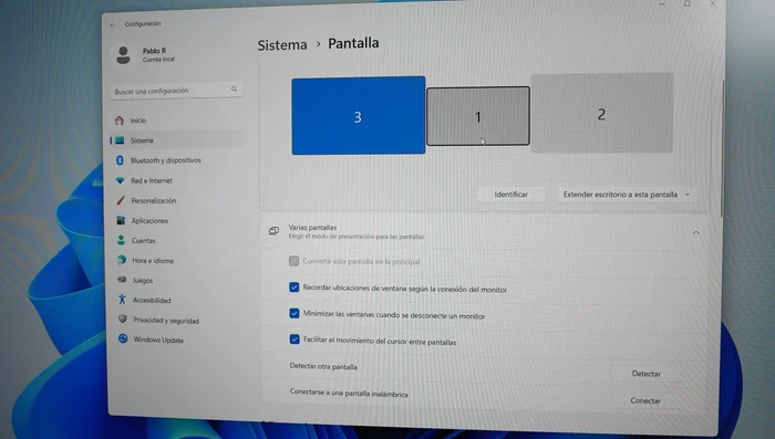 Elegir una pantalla principal (recomendado para la barra de tareas, etc.).
