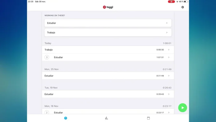 Cuando termines, presiona el botón para detener el temporizador.
