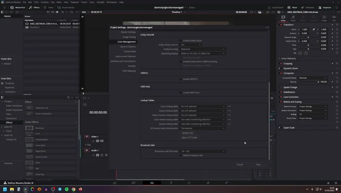 Ajustar la interpolación de las tablas de LUT a Tetrahedral.