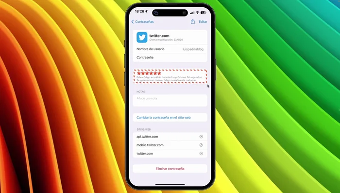 Copia el código de verificación que aparece en la pantalla de tu iPhone.