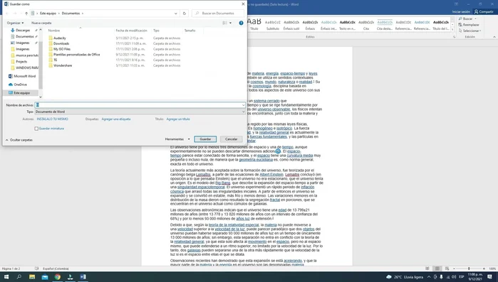 Guardar el documento con un nombre para evitar futuras pérdidas.