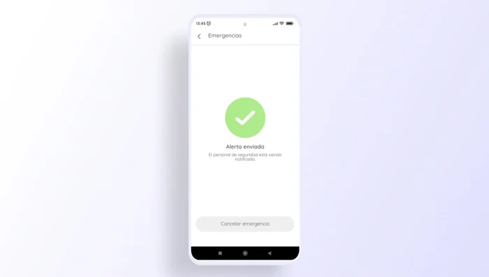 Confirmar la solicitud tocando el botón nuevamente.