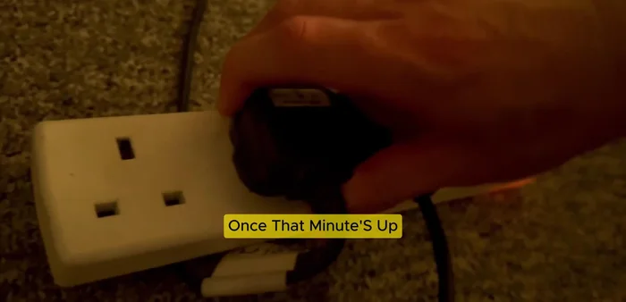 Vuelve a enchufar el televisor y enciéndelo usando el control remoto.