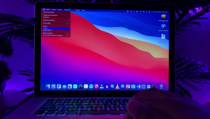 Seleccionar el disco creado por OpenCore y arrancar desde él.