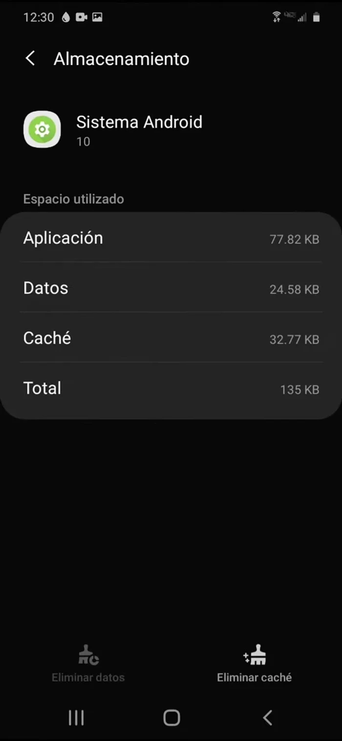 Eliminar la caché de 'Sistema Android'.