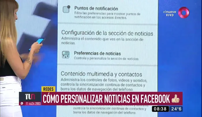 Toca en "Administra el contenido que ves en la sección de noticias".