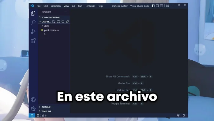 Abrir la carpeta `data/crafteos/recipes` con Visual Studio Code (o Bloc de notas).