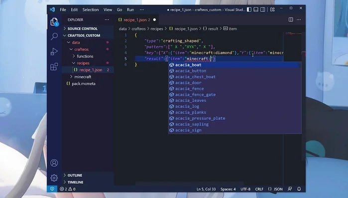 Especificar el resultado (`result`) incluyendo el ID del ítem y la cantidad (`count`).