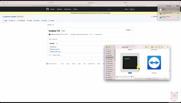 Dar permisos de ejecución a TCC Plus usando el comando `chmod +x TCC.plus`.