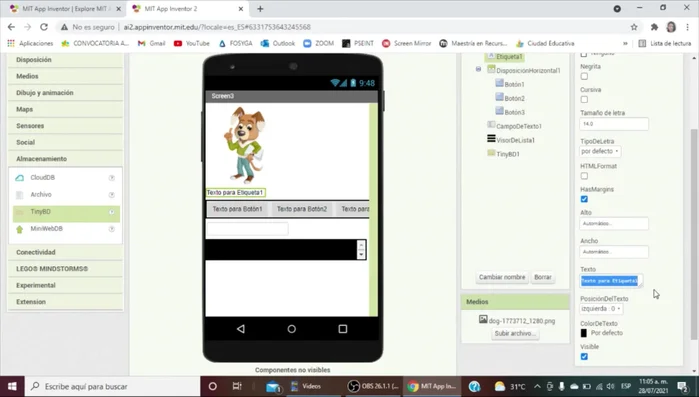 Dar formato a la etiqueta: negrita, tamaño de letra 25, tipo de letra 'Serif', alineación central.