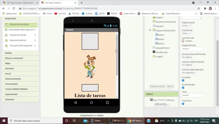Activar la opción 'desplazable' en la pantalla para poder ver todos los elementos.