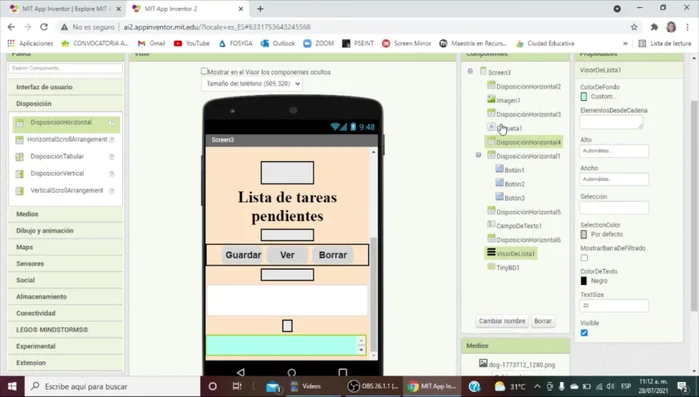 Nombrar correctamente cada componente para facilitar la programación en bloques.