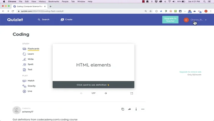 Inicia sesión en tu cuenta de Quizlet.