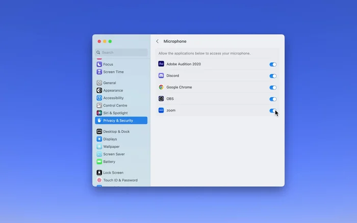 Reinicia las aplicaciones que requieren acceso al micrófono.