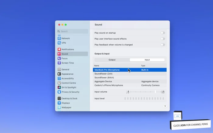 Asegúrate de que el volumen de entrada no esté silenciado.