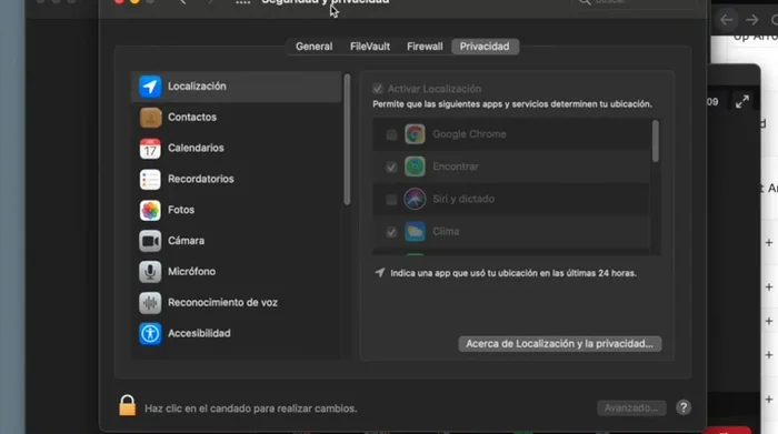 Conceder permisos a Zoom para Micrófono, Cámara y Grabación de pantalla (en la pestaña Privacidad).