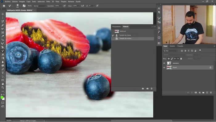 Herramienta Pincel de Historia: Restaura partes de la imagen a un estado anterior.