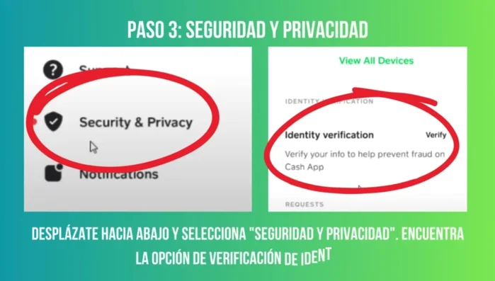 Busca la opción 'Verificación de identidad' y selecciónala.