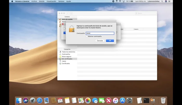 Presiona 'OK'. Los llaveros se habrán restaurado.