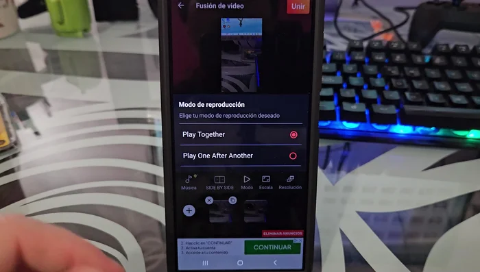 Cambiar el orden de los vídeos si es necesario.