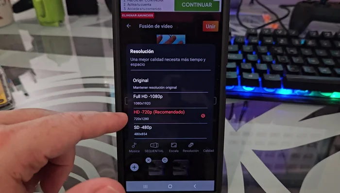 Cambiar el orden de los vídeos si es necesario.