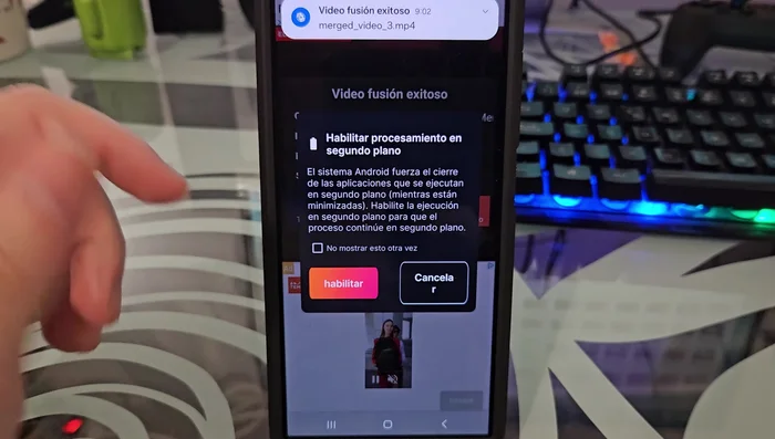 Permitir que la aplicación trabaje en segundo plano.