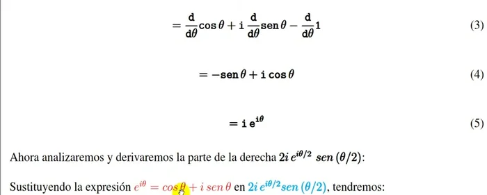 Derivar la expresión resultante con respecto a θ. Utilizar reglas de derivación y simplificaciones trigonométricas (identidades).