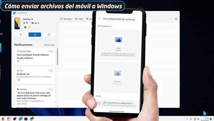 Abre la carpeta de destino para acceder al archivo transferido.