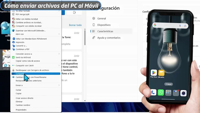 El archivo se transferirá al móvil. Recibirás una notificación en tu móvil cuando esté completo.