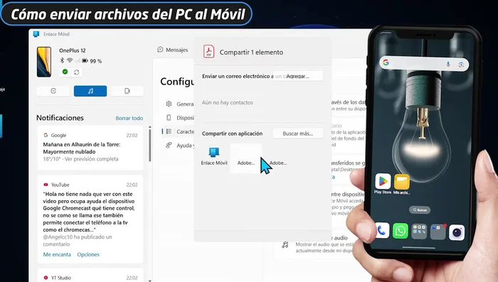 El archivo se transferirá al móvil. Recibirás una notificación en tu móvil cuando esté completo.