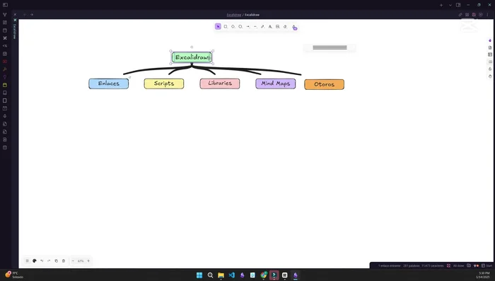 Copia y pega el texto base de tu mapa mental en la pizarra.