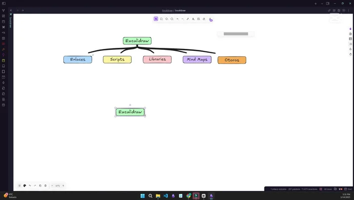 Selecciona el texto y utiliza las flechas del teclado mientras mantienes presionada la tecla Control para crear ramificaciones.