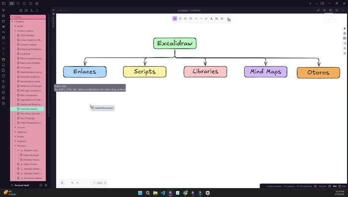 Método 3 (Interactivo): Arrastra la nota y mantén pulsadas las teclas Control y Shift. Se inserta como un elemento interactivo que permite navegar por la nota directamente en la pizarra.