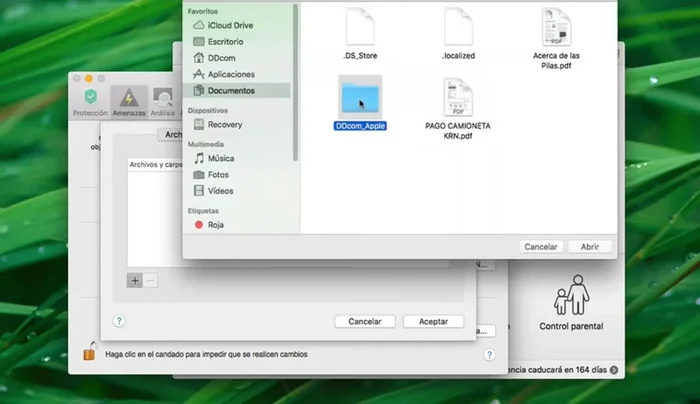 Haz clic en 'Abrir' y luego en 'Aceptar' para confirmar la exclusión.