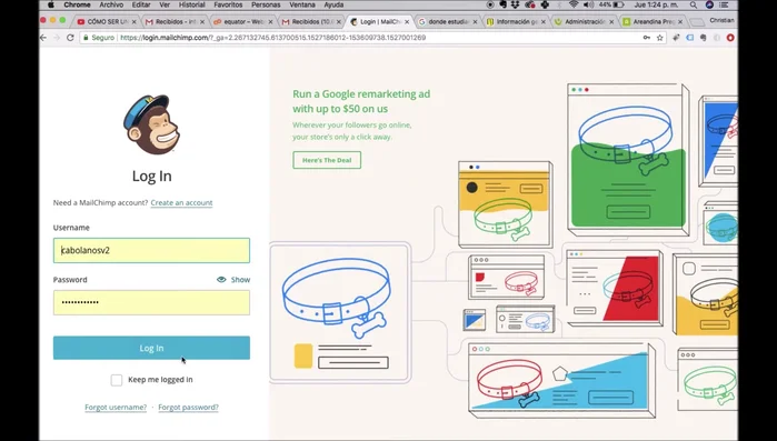 Ingresar a Mailchimp y crear una cuenta si no se tiene una.