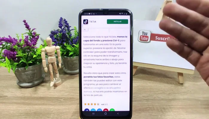 Selecciona todas las capas (excepto la capa de fondo), fusionalas (Ctrl+E) y utiliza la opción Mostrar controles para ajustar la perspectiva de la imagen final.