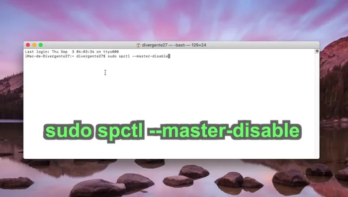 Ajustar configuración de seguridad (opcional): Ir a Preferencias del Sistema > Seguridad y privacidad. Si es necesario, cambiar la configuración para permitir aplicaciones de cualquier origen (1:50.52). Esto se hace después de ejecutar el segundo comando.