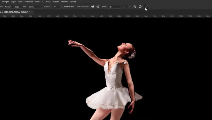 Guardar los cambios y acceder a la edición de la deformación en cualquier momento, gracias a haber convertido la capa en Objeto Inteligente.